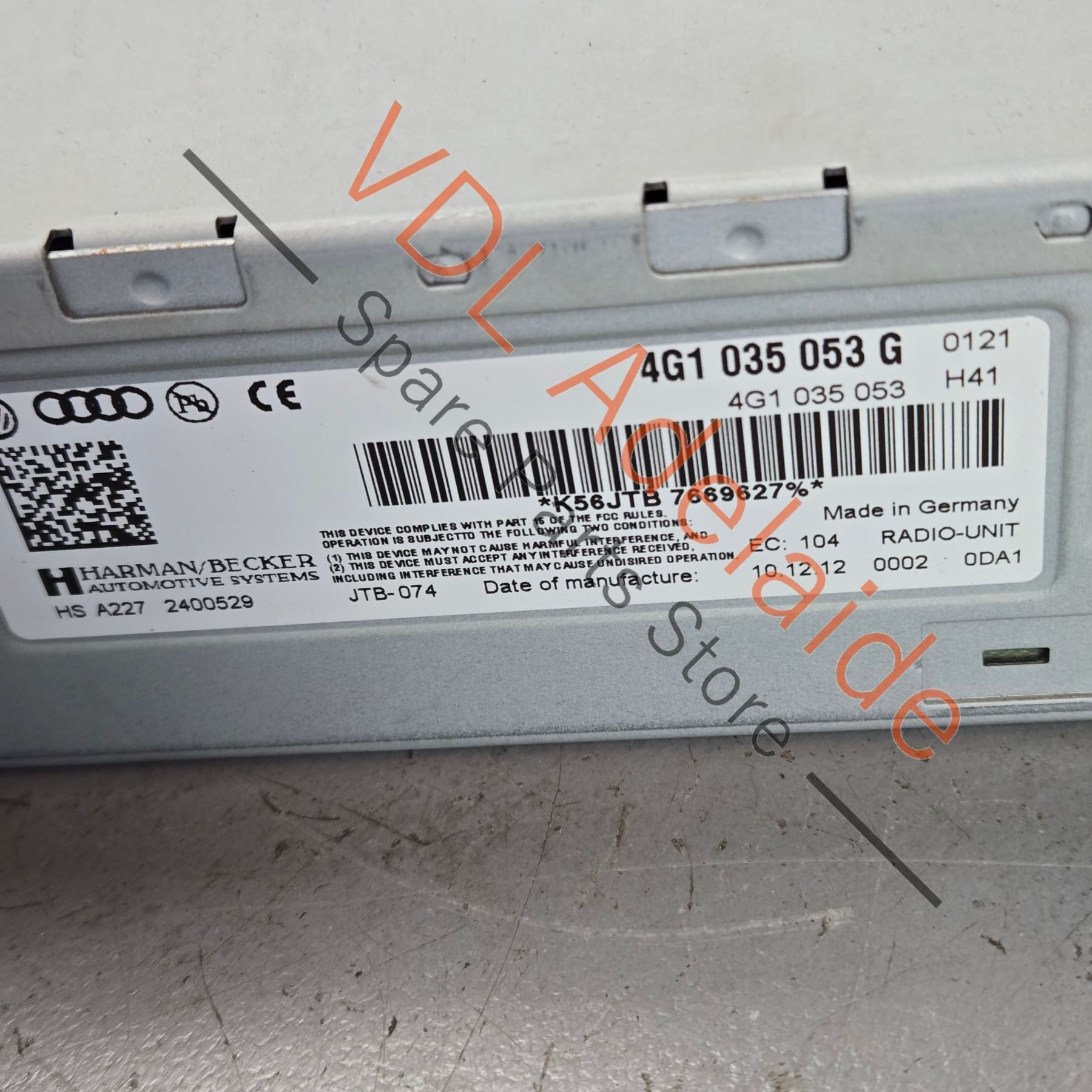 4G1035053G    Audi RS5 Navigation Radio Unit Tuner Harman Becker 4G1035053G
