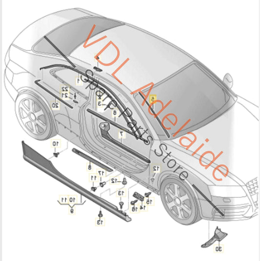 8T0854328A    Audi A5 S5 RS5 Front Windscreen Deflector Strip Trim 8T0854328A RHS Right