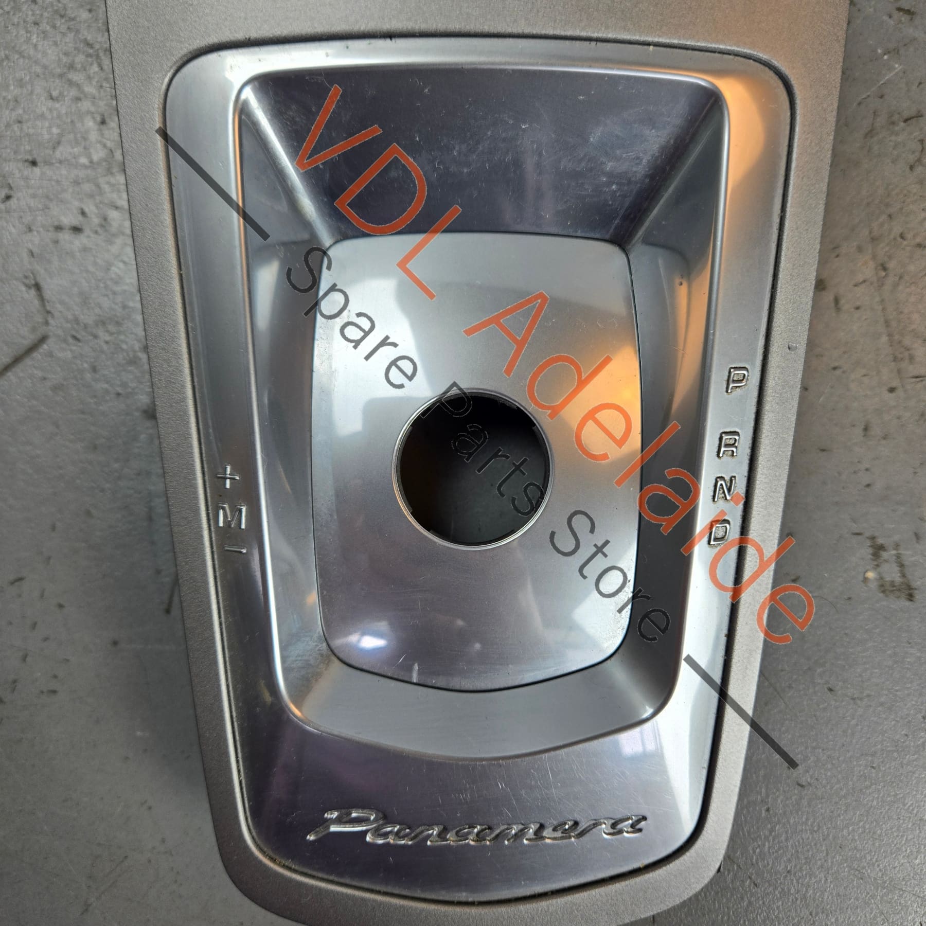 97055316100DMN    Porsche Panamera 970 Gear Shift Chrome Silver Cover Trim 97055316100 DMN