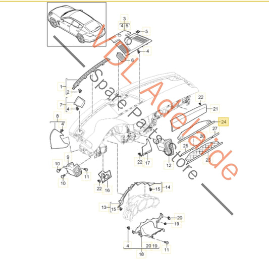 97055239300 97055239301   Porsche Panamera Drinks Holder Flip Out Fold Away 97055239300