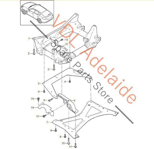 97034110111 97034126107   Porsche Panamera 970 Front Subframe K Frame Support 97034110111 97034126107