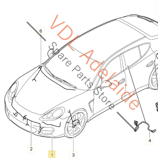97061250501    Porsche Panamera 970 Front Bumper Wiring Harness Cable 97061250501