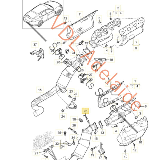 97060612401    Porsche Panamera 970 Lambda Probe Oxygen Sensor Upstream bank 1 Cyls 1-4 97060612401
