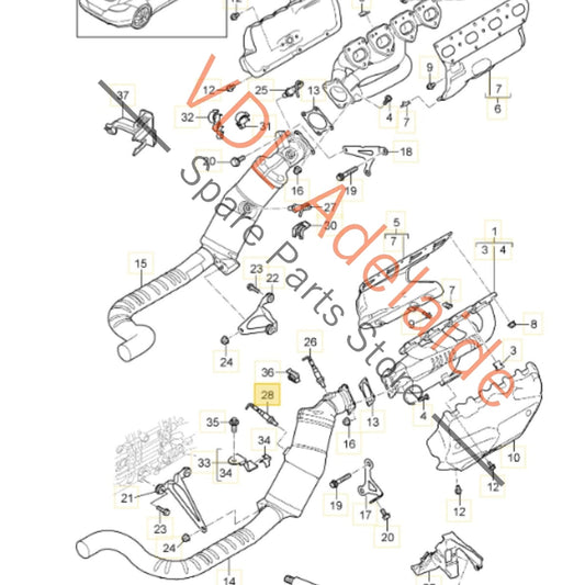 97060617201    Porsche Panamera 970 Lambda Probe Oxygen Sensor Down stream bank 1 Cyls 1-4 97060617201