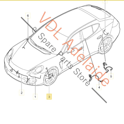 97061273300    Porsche Panamera Front Wheel Wire Harness Cable Speed Speed Sensor 97061273302