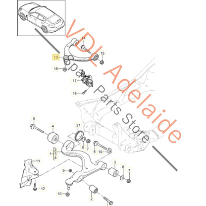 97034105110 97034105103   Porsche Panamera 970 Front Upper Suspension Wishbone Control Arm 97034105110