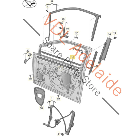 5G4837477D 5G4837478D 5G6839477D 5G6839478D VW Golf MK7 Window Aperture Slot Seal Lower Moulding for Door Set of 4