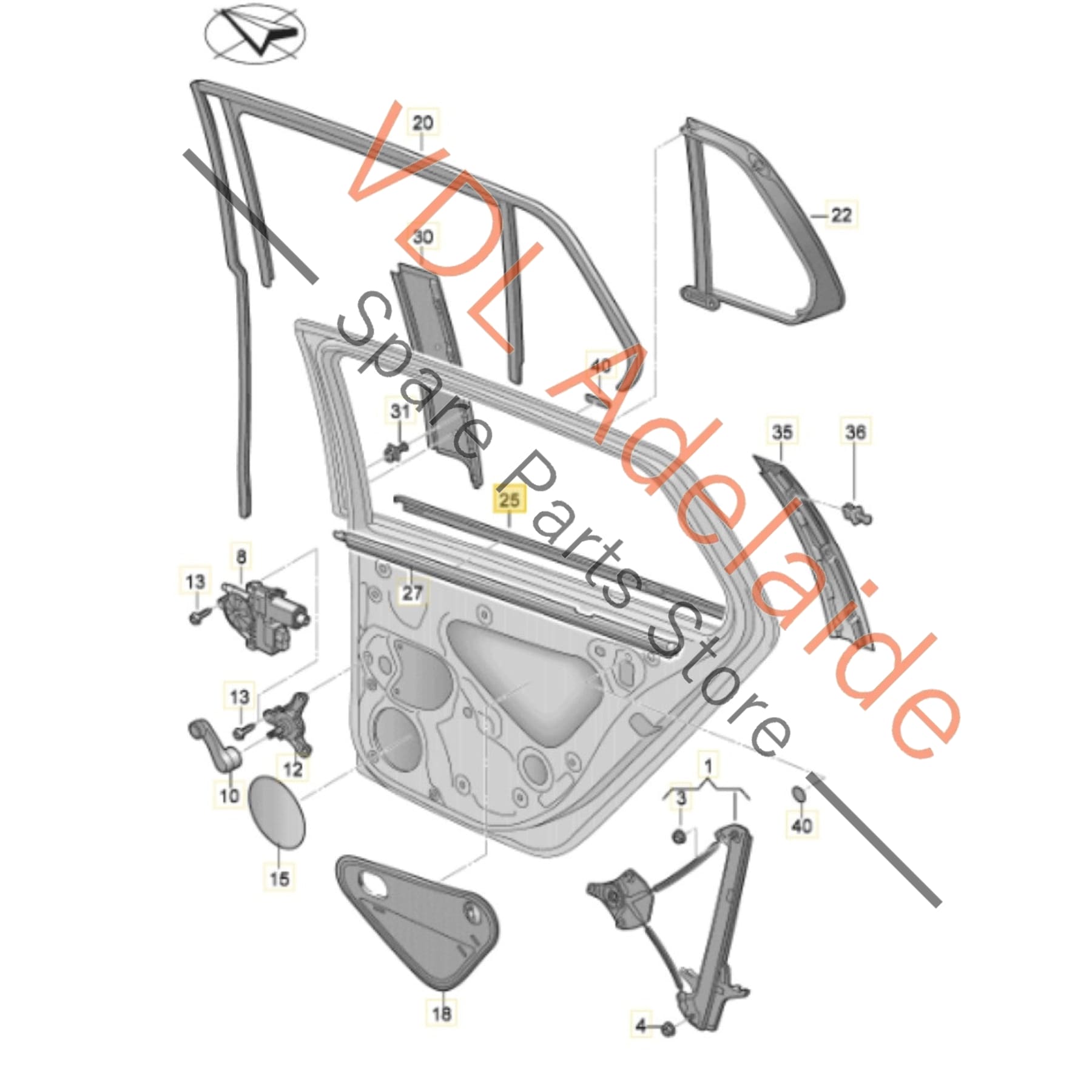 5G4837477D 5G4837478D 5G6839477D 5G6839478D VW Golf MK7 Window Aperture Slot Seal Lower Moulding for Door Set of 4