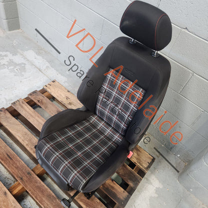     VW Polo Gti 6R Tartan Fabric Cloth Front Right Drivers Seat