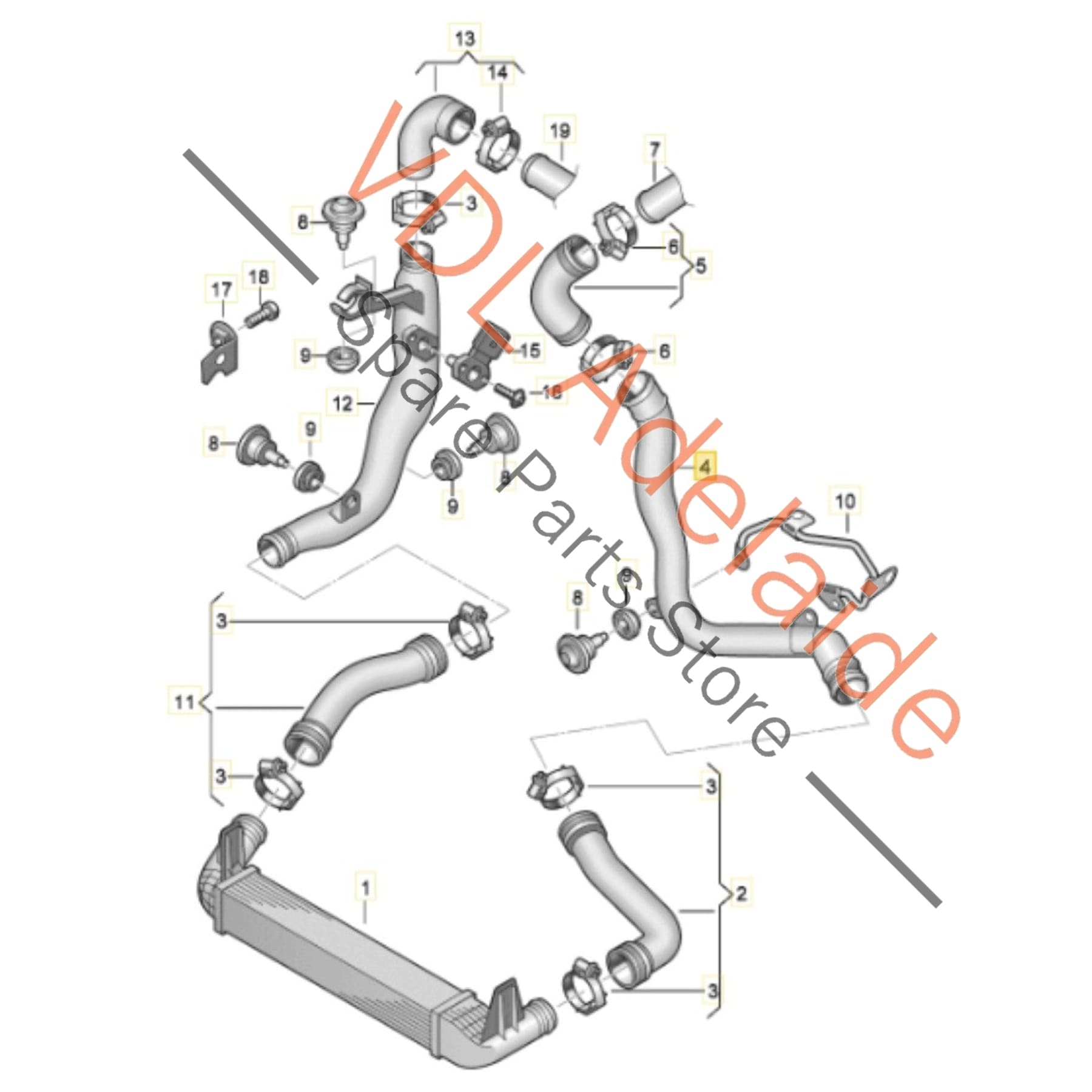 6R0145770L    VW Polo Gti 1.4 Left Side Charge Intercooler Pipe 6R0145770L