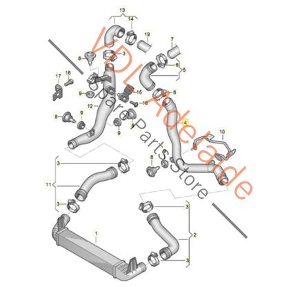 6R0145770L    VW Polo Gti 1.4 Left Side Charge Intercooler Pipe 6R0145770L