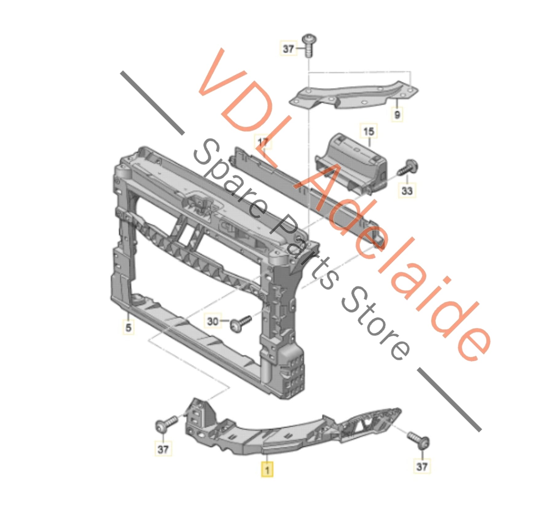 6R0805072E    VW Polo MK5 Gti Front Bumper Headlight Bracket Right 6R0805072E