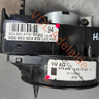 6Q0953513AL9B9 6Q0953513AL 6Q0953503EG  VW Polo 6R Gti Clockspring Steering Column Combination Switch  Indicator Cruise Wipers 6Q0953513AL 6Q0953503EG