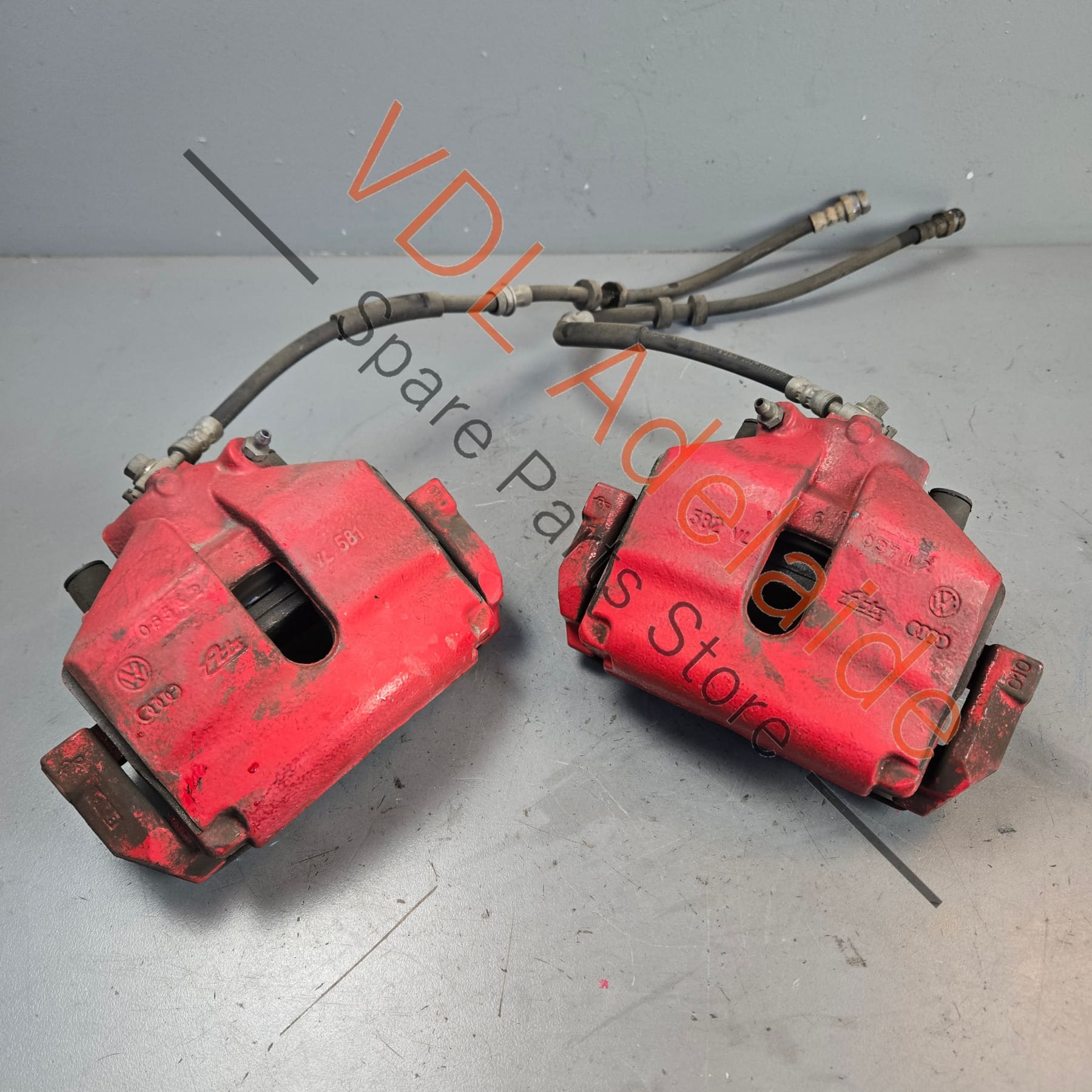 1K0615123M 6R0615125A 1K0615124M  VW Polo 6R Gti Tornado Red Brake Caliper Set Front 1K0615123M 1K0615124M 6R0615125A for 288x25mm rotor