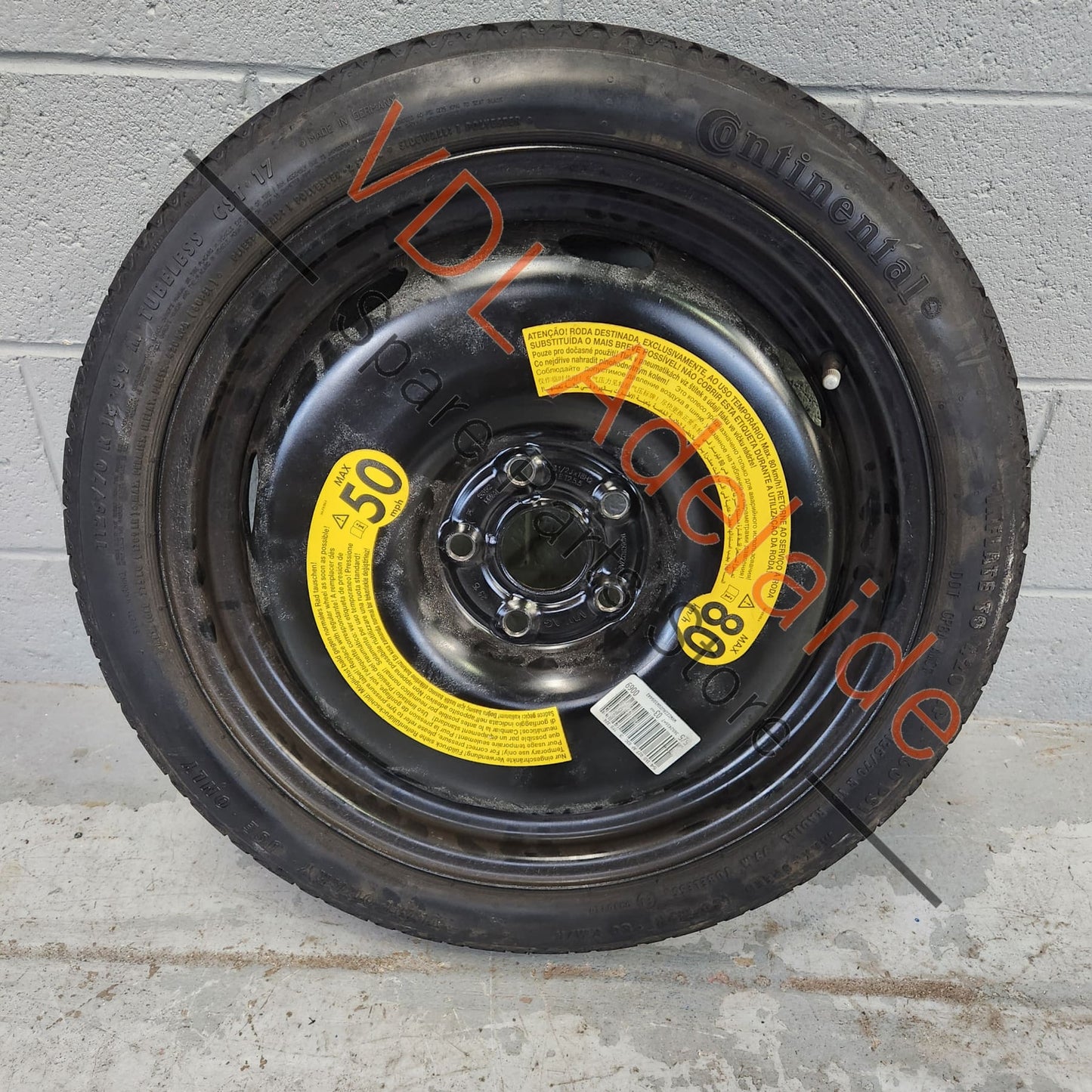     VW Golf Gti R MK7 7.5 Space Saver Spare Wheel 18 x 3.5