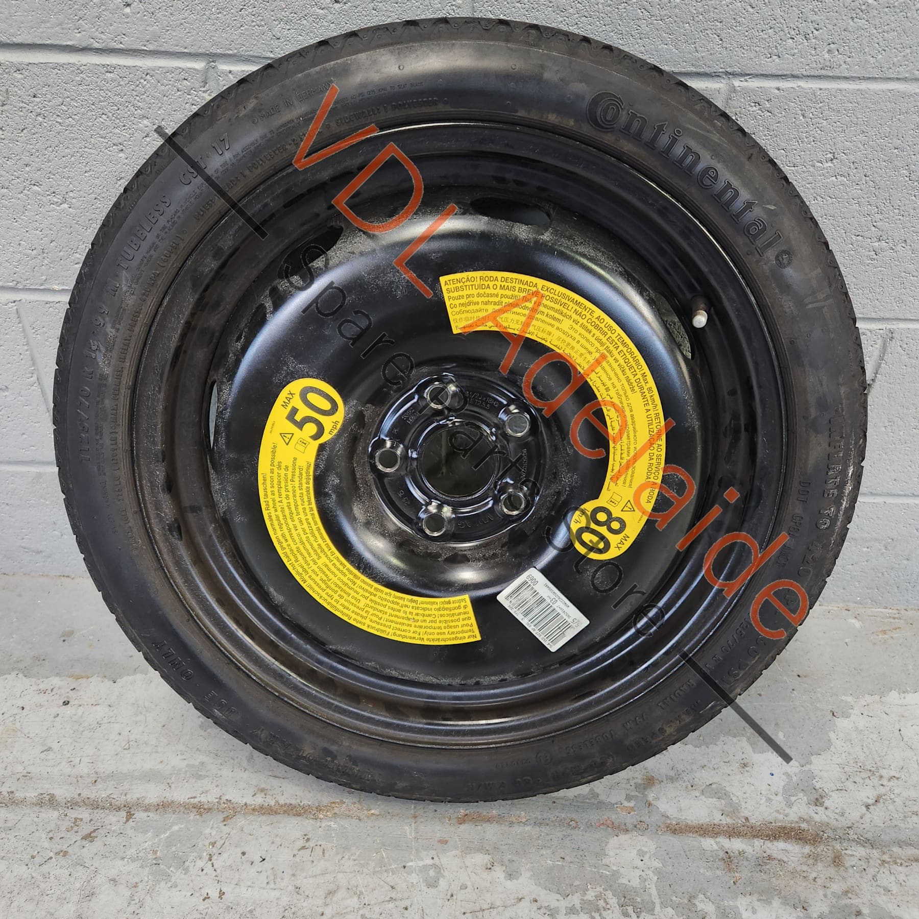     VW Golf Gti R MK7 7.5 Space Saver Spare Wheel 18 x 3.5