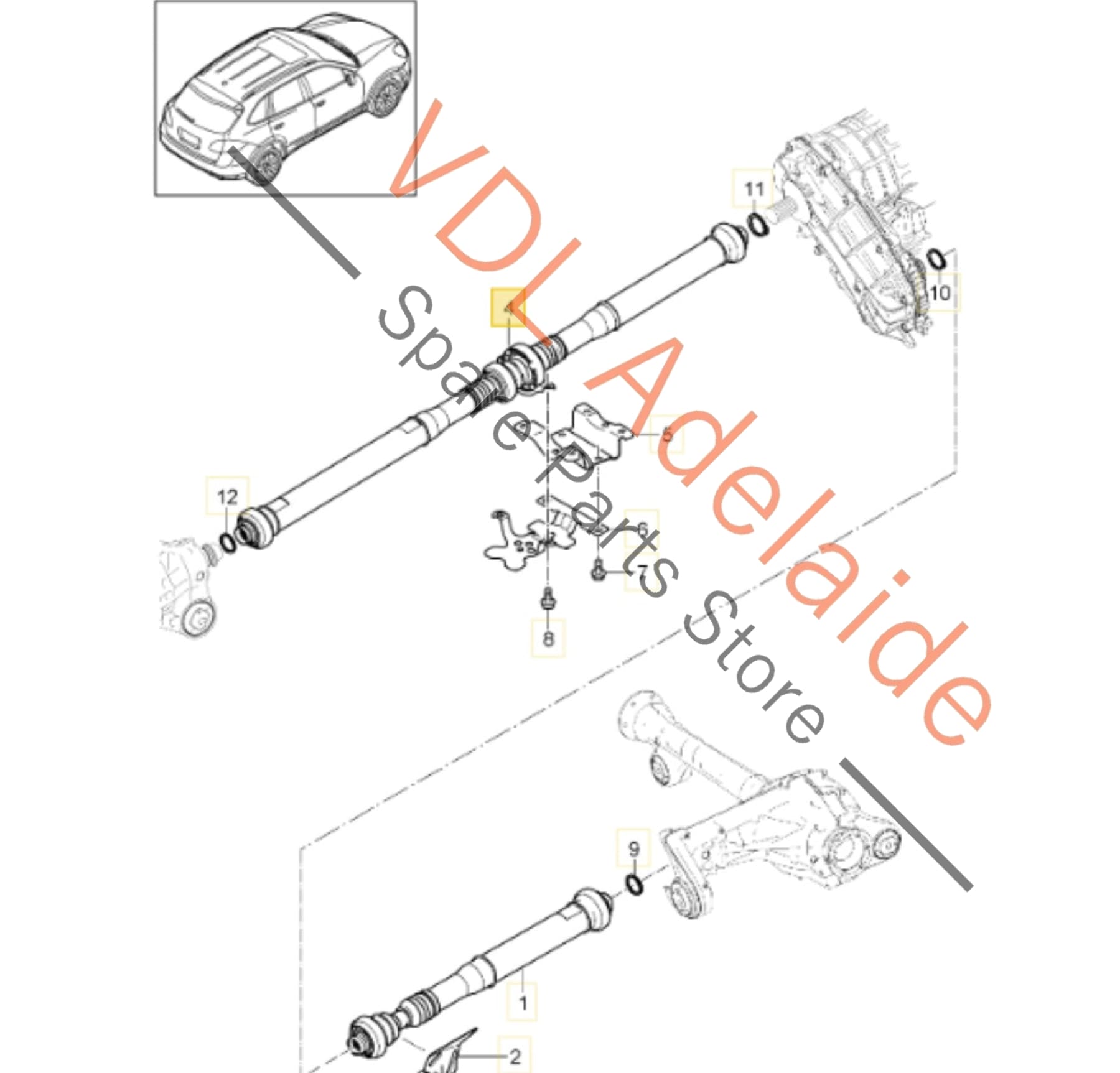 958521102D 95842101120 
95842101121  Porsche Cayenne 958 Cardan Propeller Tail Shaft 958521102D 95842101120 95842101121 95842101122 95842101123