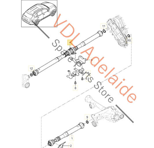 958521102D 95842101120 
95842101121  Porsche Cayenne 958 Cardan Propeller Tail Shaft 958521102D 95842101120 95842101121 95842101122 95842101123