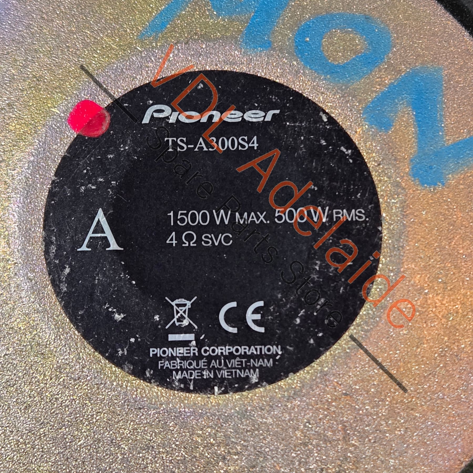 TS-A300S4  Pioneer TS-A300S4 A Series 12" Subwoofer w/ Single 4 Ohm Voice Coil (1500W Max)
