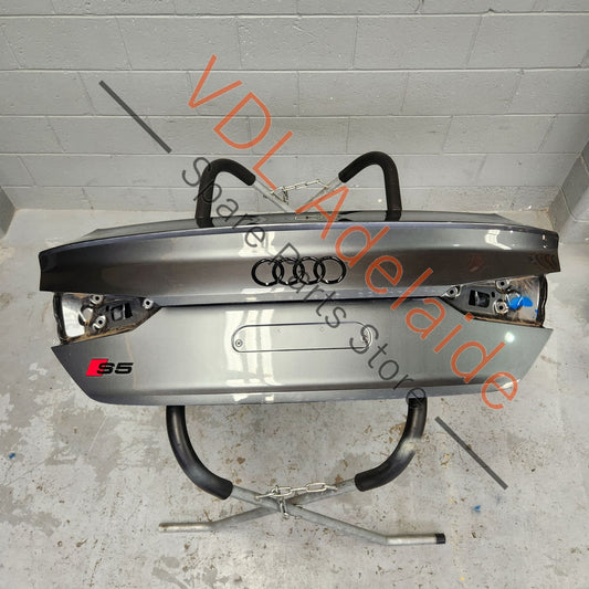 8W6827933CGRU 8W6827025E   Audi A5 S5 RS5 F5 Rear Boot Lid Trunk Hatch Panel with Spoiler 8W6827025E 8W6827933C GRU Daytona Grey Pearl LZ7S/6Y/Z7S