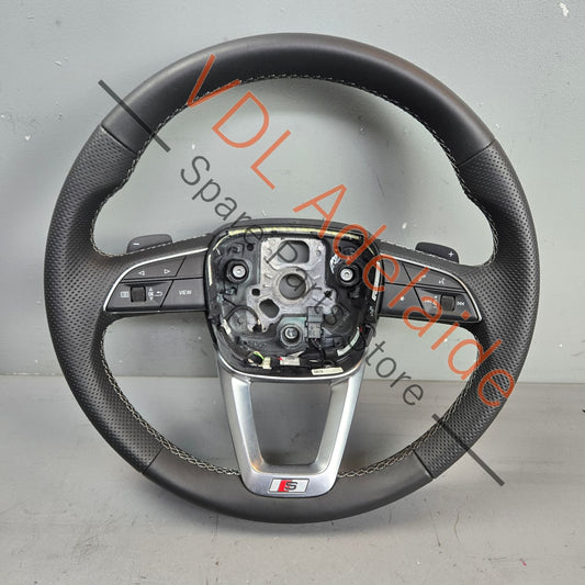 8W0419091GNJAH    Audi S5 Flat Bottom Sport Steering Wheel 8W0419091GN JAH Perforated Leather Multifunction 4396km!
