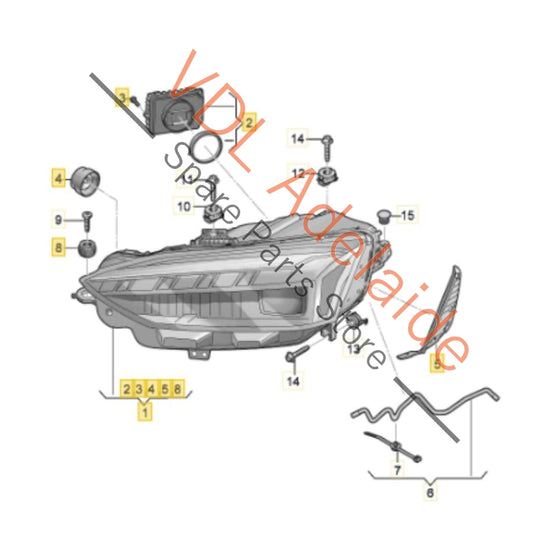 8W6941039A    Audi A5 S5 2023 Left Matrix LED Headlight 8W6941039A