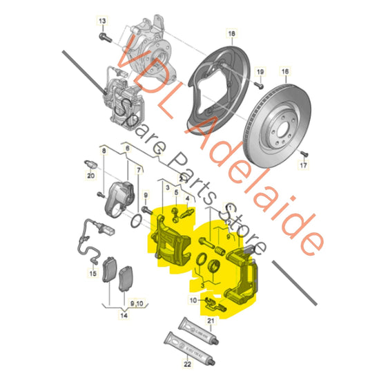 8W0615403N 8W0615425H   Audi S5 S4 B9 Rear Brake Caliper Set Tornado Red suit 330x22mm rotor 8W0615425H 8W0615403N