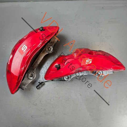 8W0615107AF 8W0615108AF   Audi S5 S4 B9 Front Akebono 6 piston Brake Caliper Set Tornado Red suit 350x34mm rotor 8W0615107AF 8W0615108AF