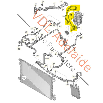 8W2121123B 8W2122109F   Audi S4 S5 B9 Coolant Tank Hose Pipe 8W2122109F 8W2121123B