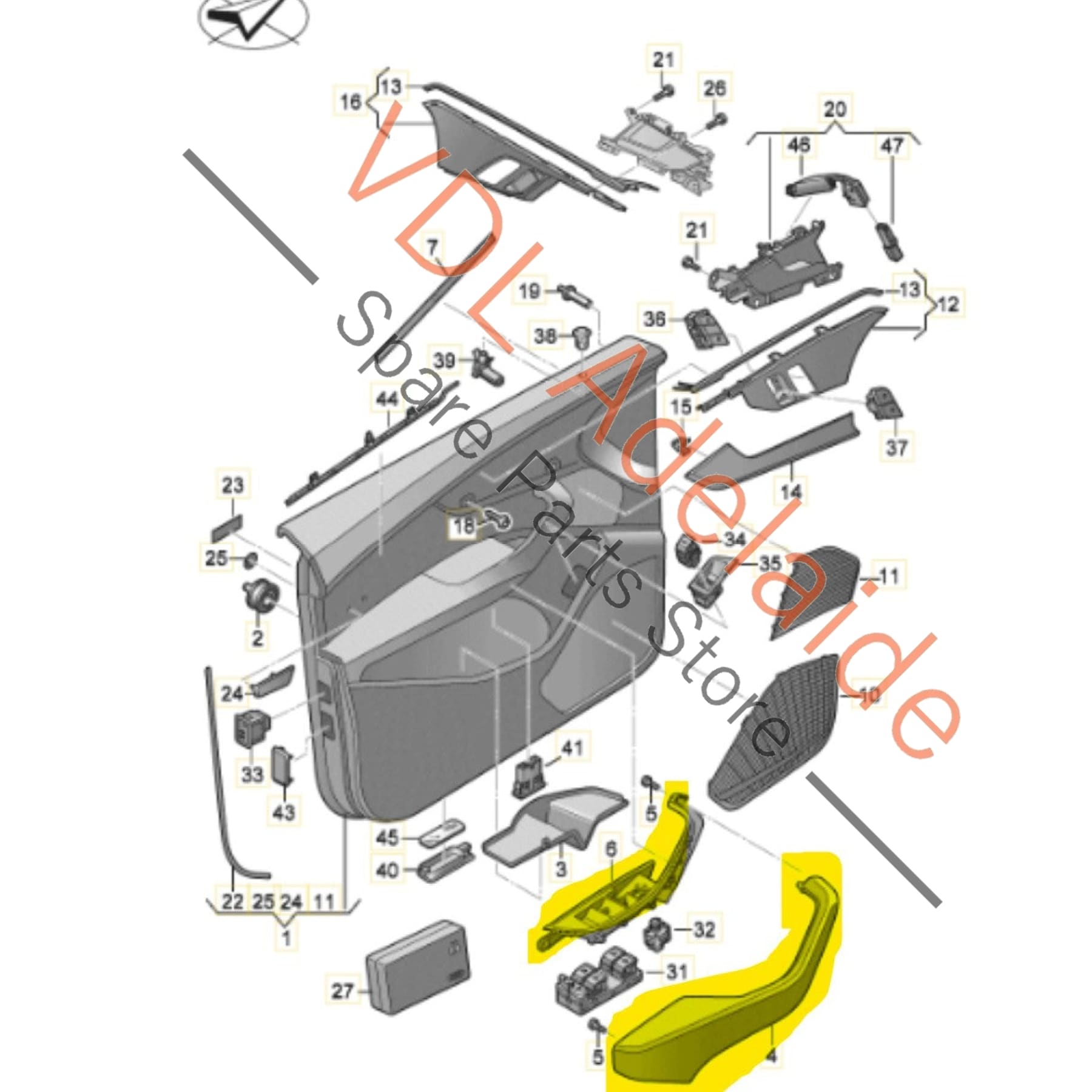 8W2863305AKND 8W6867173AKND 8W2863306AKND 8W6867174AKND Audi A5 S5 RS5 Coupe Black Leather Upgrade White Stitch Centre Console and Door Handle Arm Rest Trim Set 8W2863305A KND 8W6867173A KND