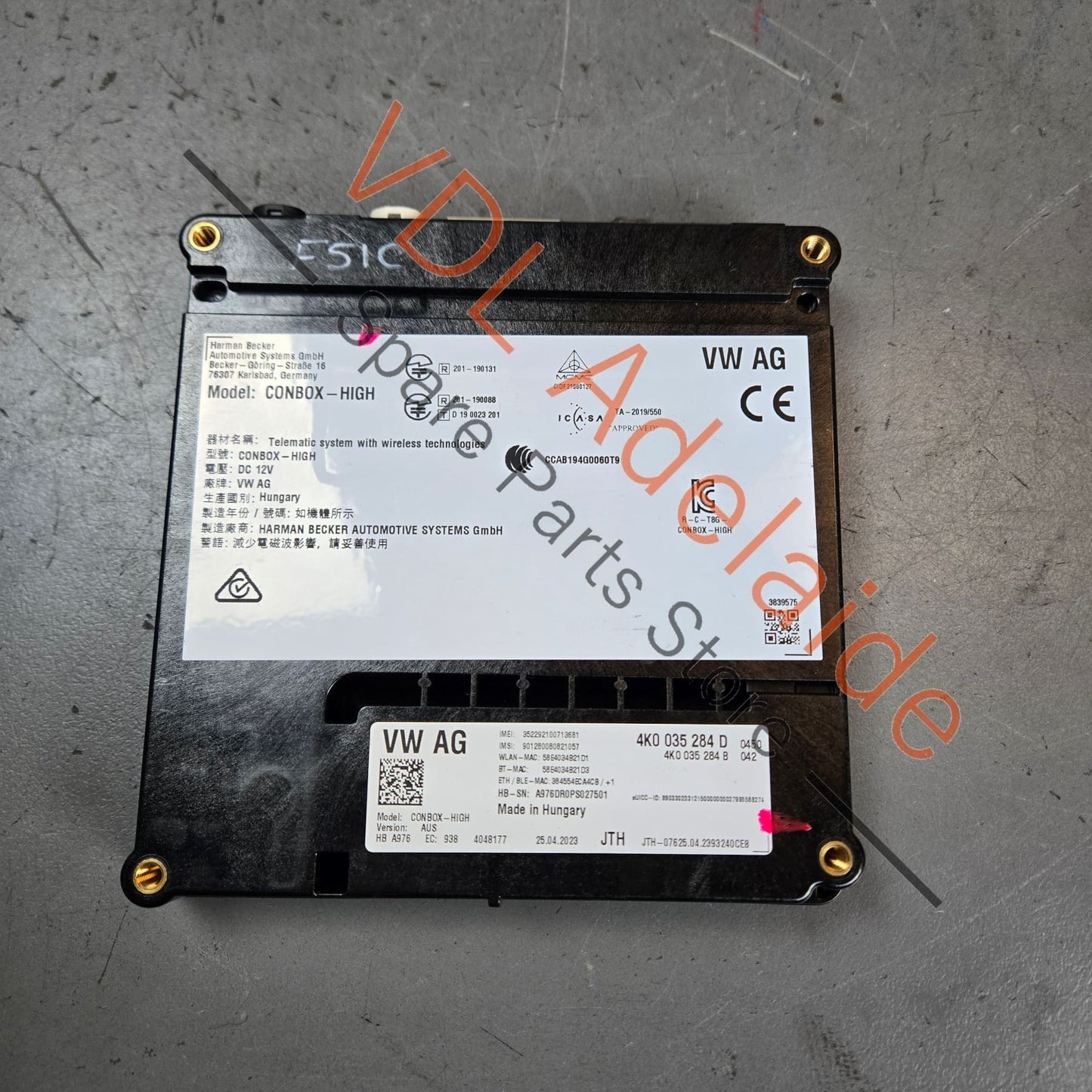4K0035284D    Audi Communication Control Module for Emergency Call 4K0035284D