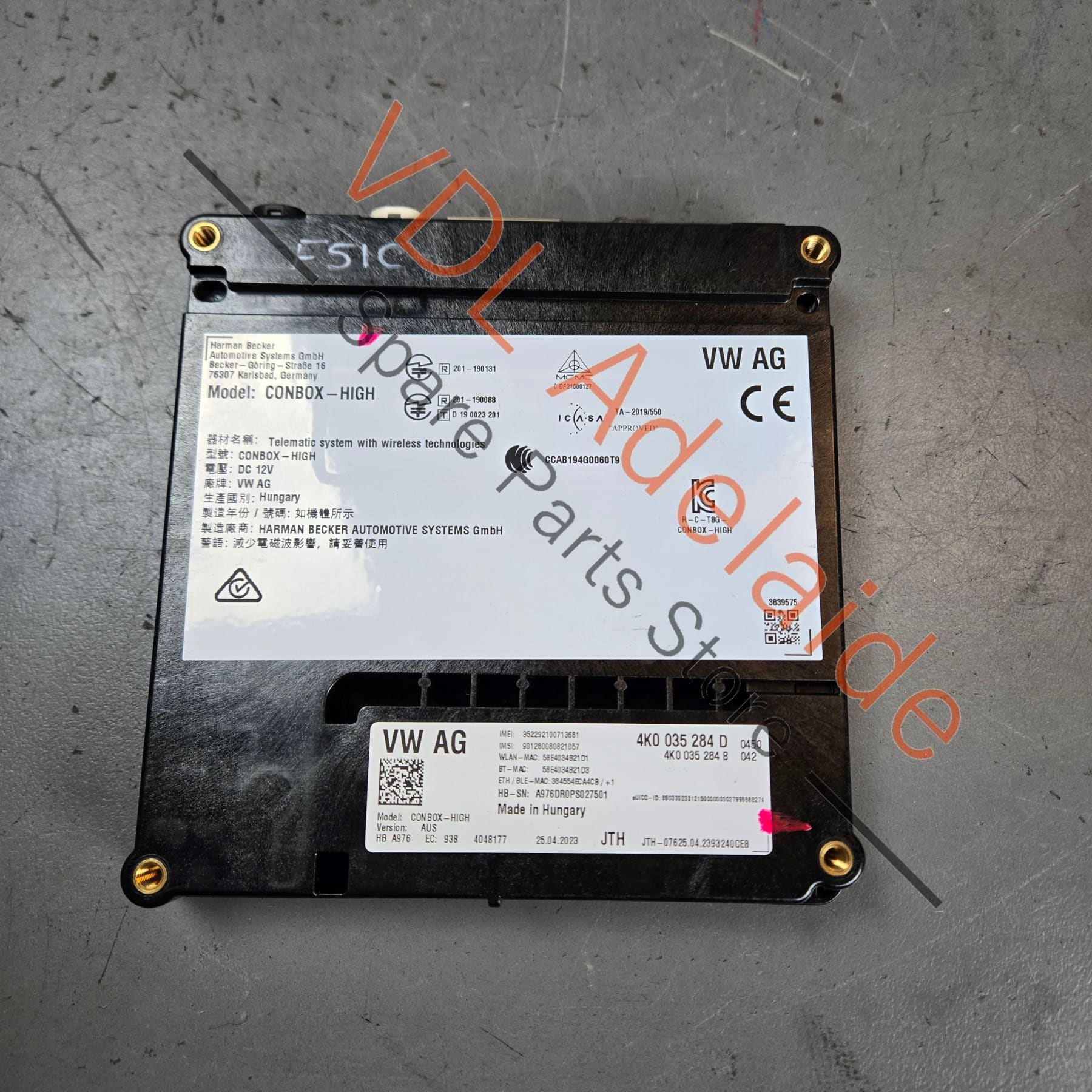 4K0035284D    Audi Communication Control Module for Emergency Call 4K0035284D