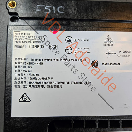 4K0035284D    Audi Communication Control Module for Emergency Call 4K0035284D