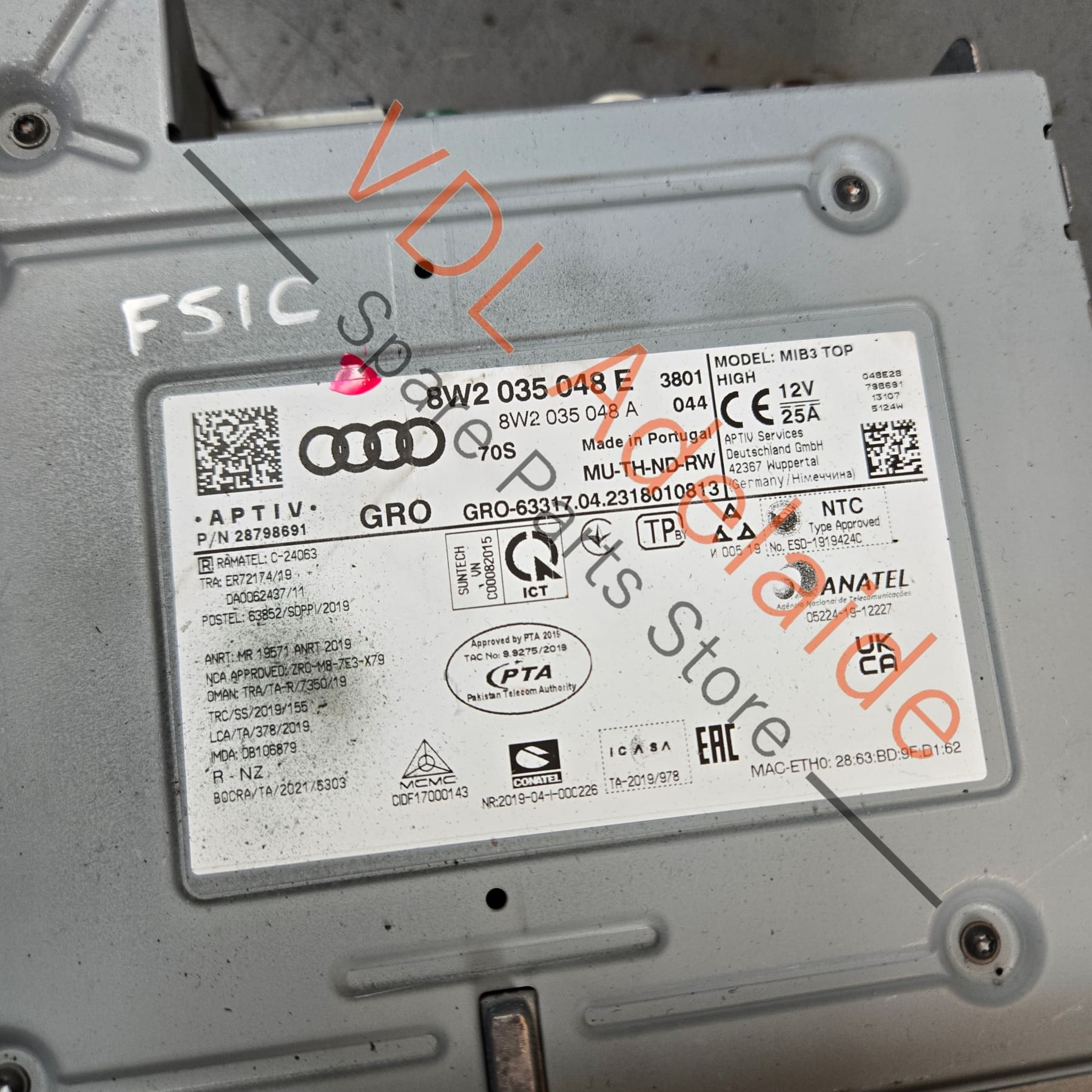 8W2035048E    Audi MIB3 A4 A5 S4 S5 B9.5 F5 SQ5 Facelift Navigation Central Computer Infotainment 8W2035048E