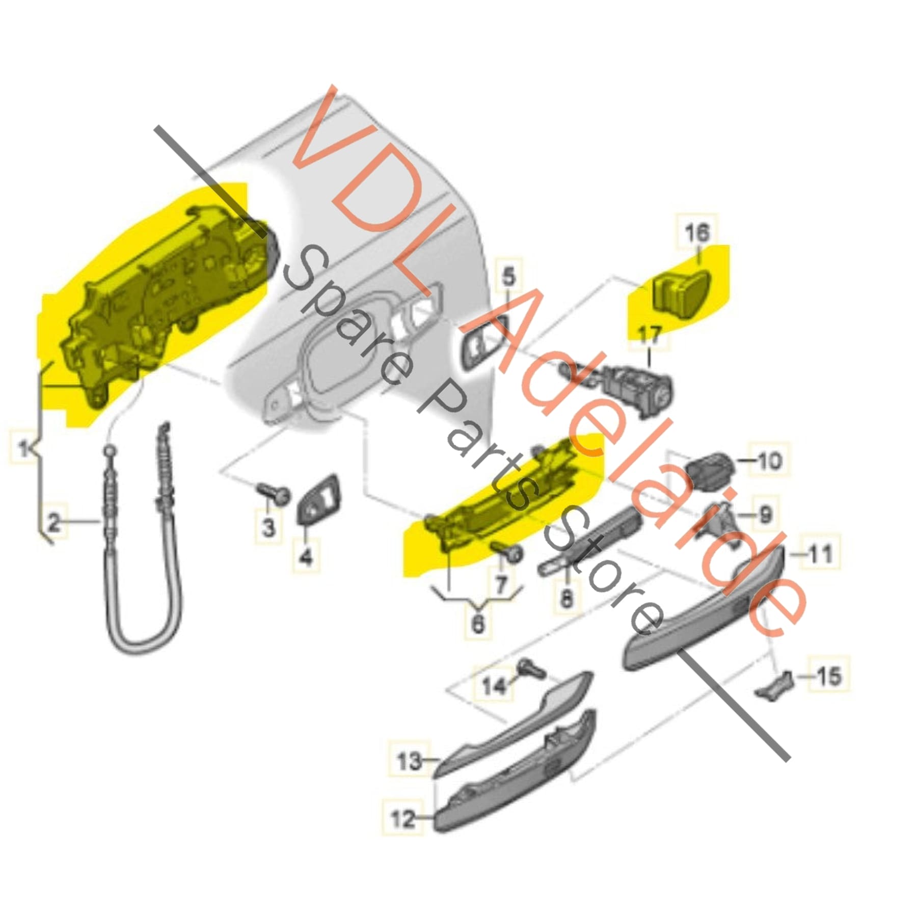 8W0837205B 8W0837811A   Audi A4 A5 A7 Door Handle Mounting Bar Assembly Left 8W0837811A 8W0837205B