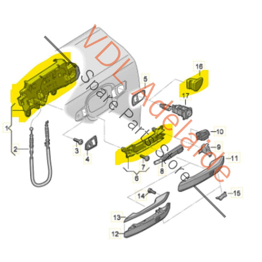 8W0837205B 8W0837811A   Audi A4 A5 A7 Door Handle Mounting Bar Assembly Left 8W0837811A 8W0837205B