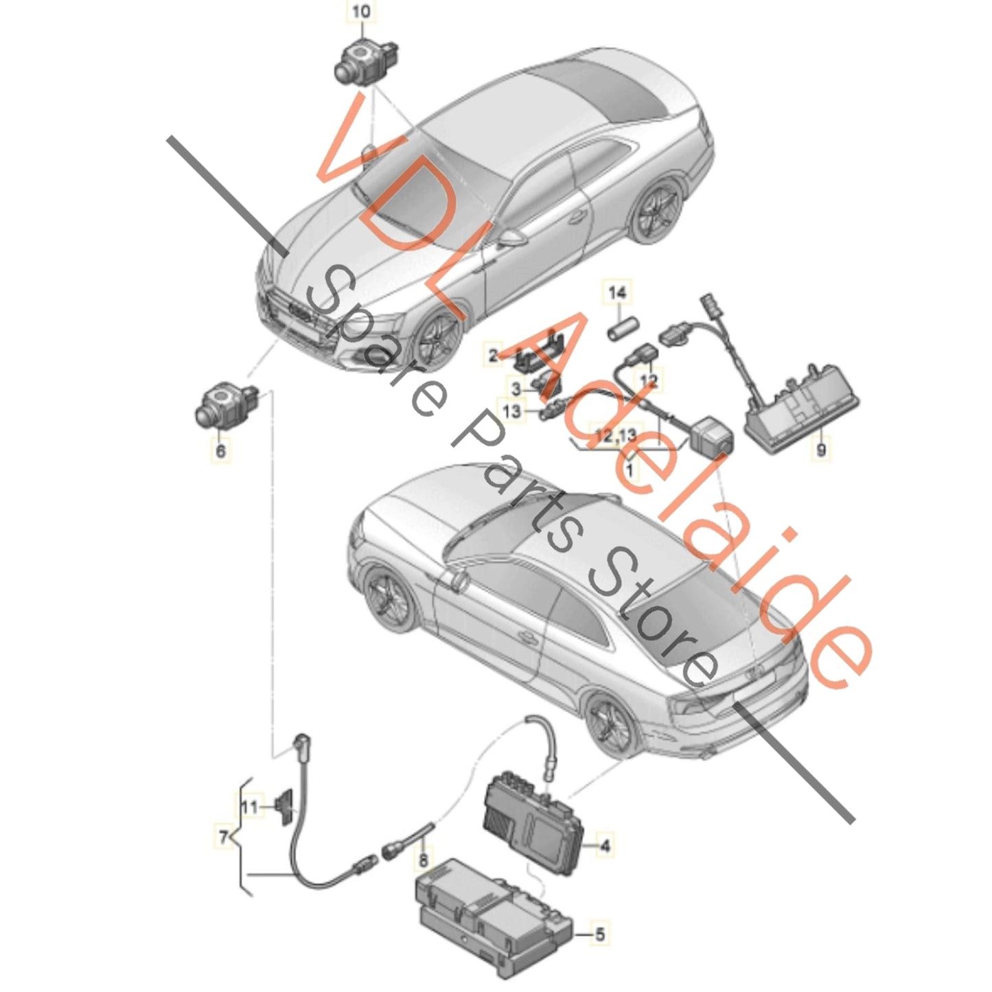 5Q0980546A    Audi Porsche VW Parking Camera 5Q0980546A As-New Suit front side or rear