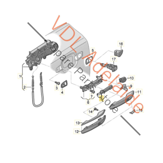 8W0927754    Audi A4 A5 Q5 Door Handle Sensor for Keyless Entry Right 8W0927754