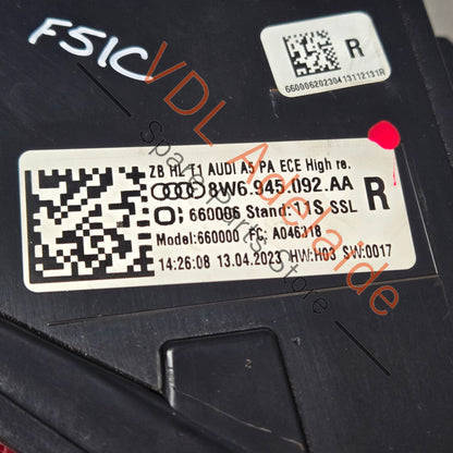 8W6945092AA    Audi A5 S5 B9 F5 Rear Right LED Matrix Tail Light Outer 8W6945092AA