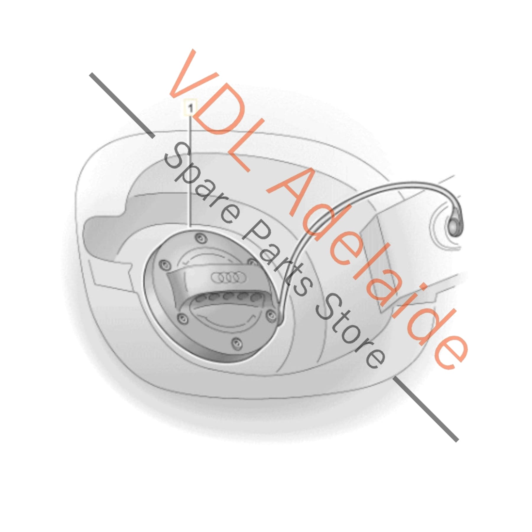 8Y0071000    Genuine Accessory OEM Audi Sport Aluminium Chrome Fuel Cap 8Y0071000