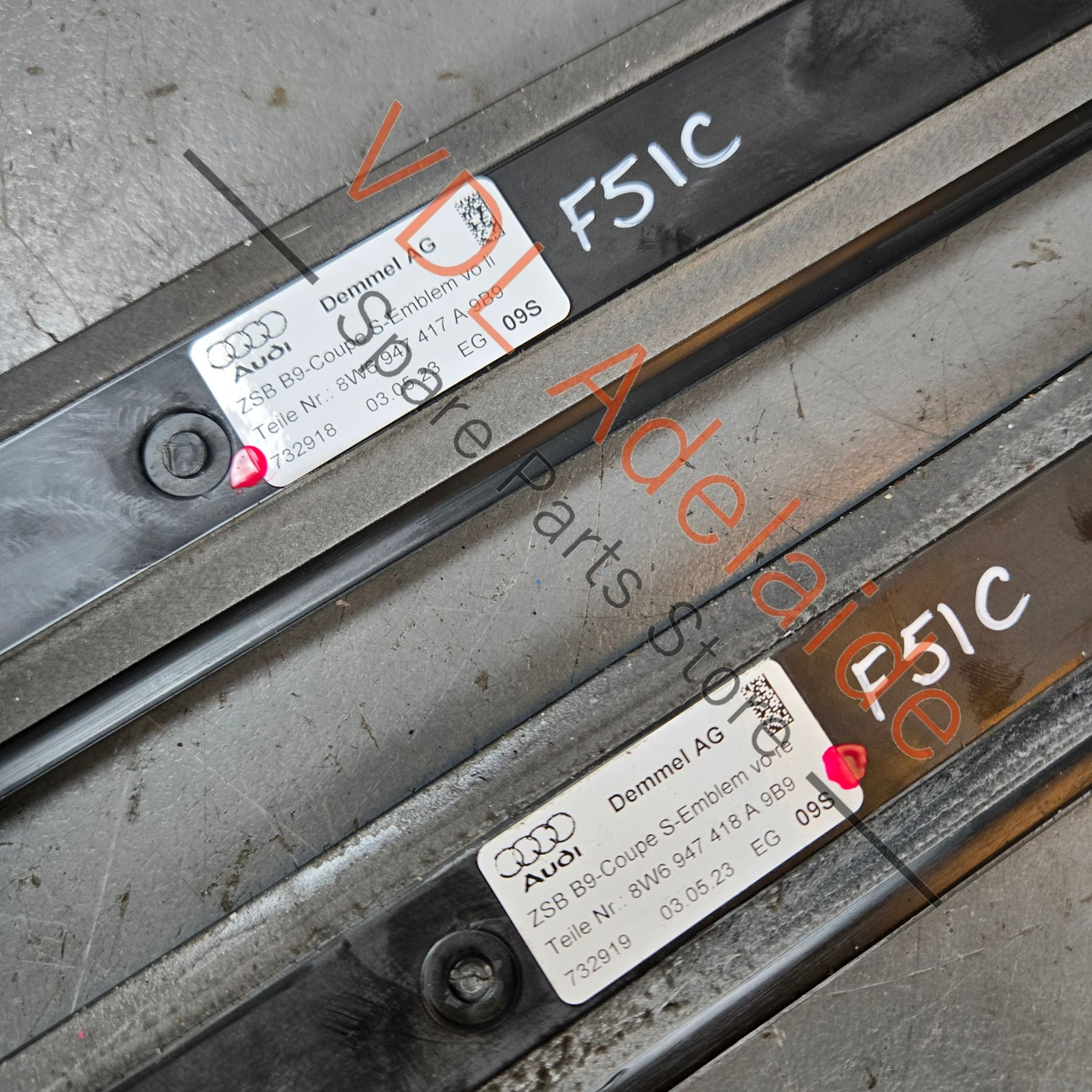 8W6947417A    Audi Sport S5 B9 Illuminated Door Entry Sill Trim Cover Set Pair 8W6947417A