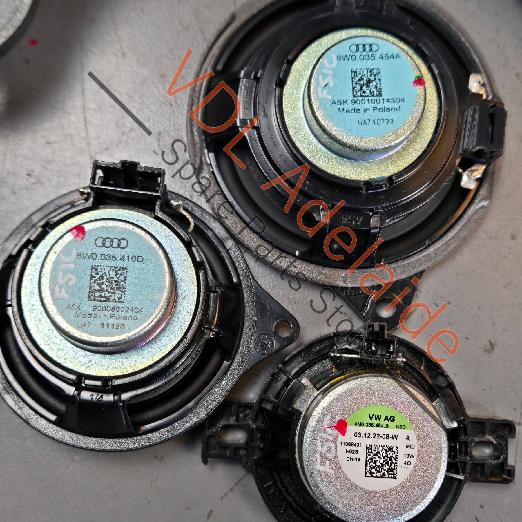 8W6035412A 8W5035297A 8W6035411A  Audi S5 B9 20x Speaker System Set Bose with Parcel Shelf Bass 8W6035412A