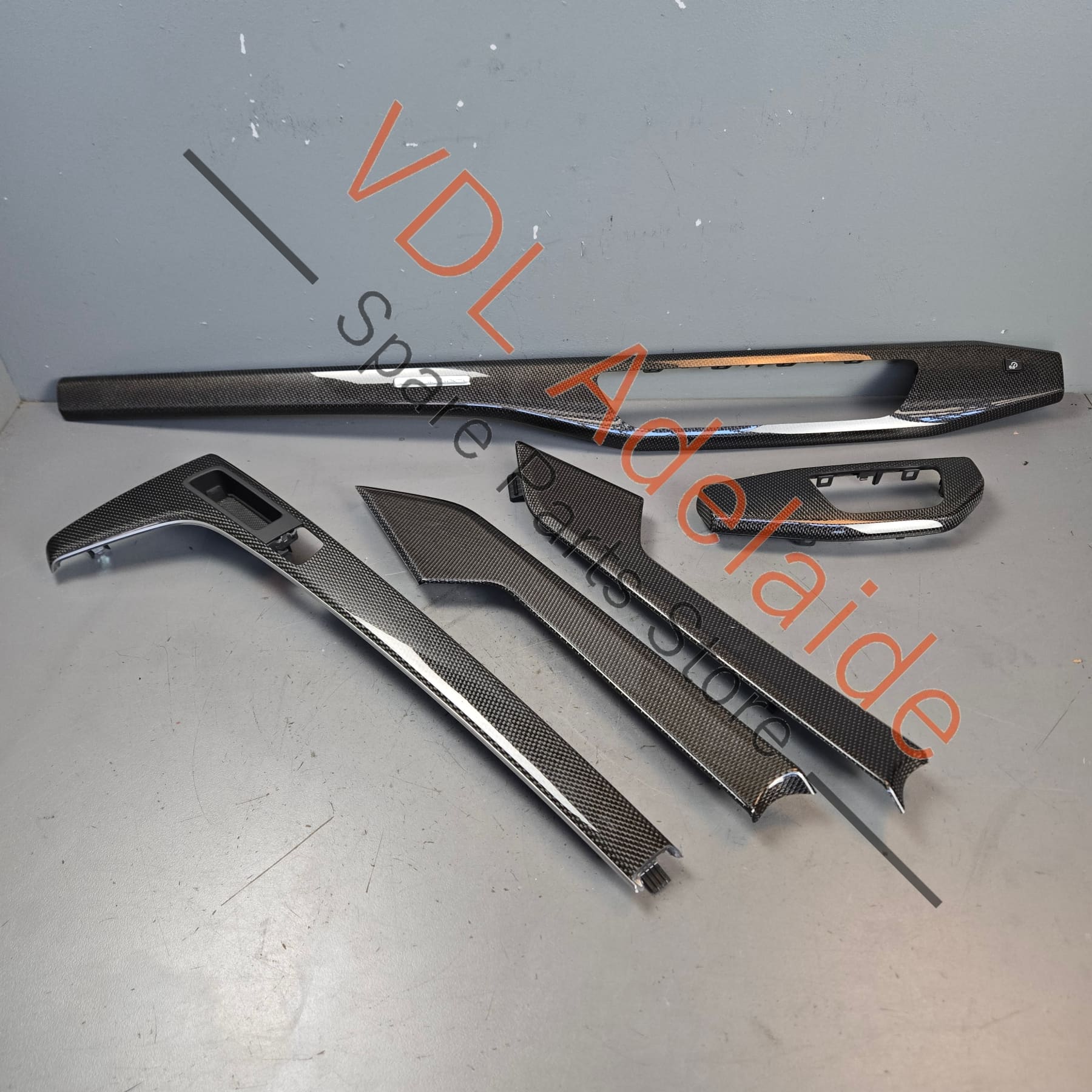8W2863969G7V7 8W6867410G7V7 8W2853190T7V7  Audi S5 RS5 Set of Carbon Fibre Interior Trim Set Doors and Console 8W2853190T 7V7 8W6867410G 7V7 8W2863969G 7V7