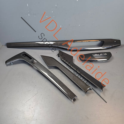 8W2863969G7V7 8W6867410G7V7 8W2853190T7V7  Audi S5 RS5 Set of Carbon Fibre Interior Trim Set Doors and Console 8W2853190T 7V7 8W6867410G 7V7 8W2863969G 7V7