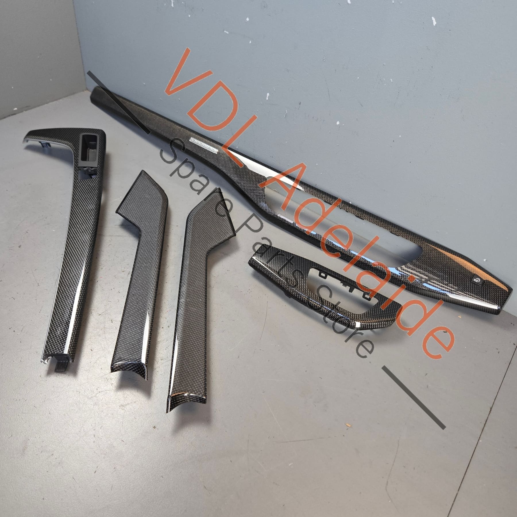 8W2863969G7V7 8W6867410G7V7 8W2853190T7V7  Audi S5 RS5 Set of Carbon Fibre Interior Trim Set Doors and Console 8W2853190T 7V7 8W6867410G 7V7 8W2863969G 7V7