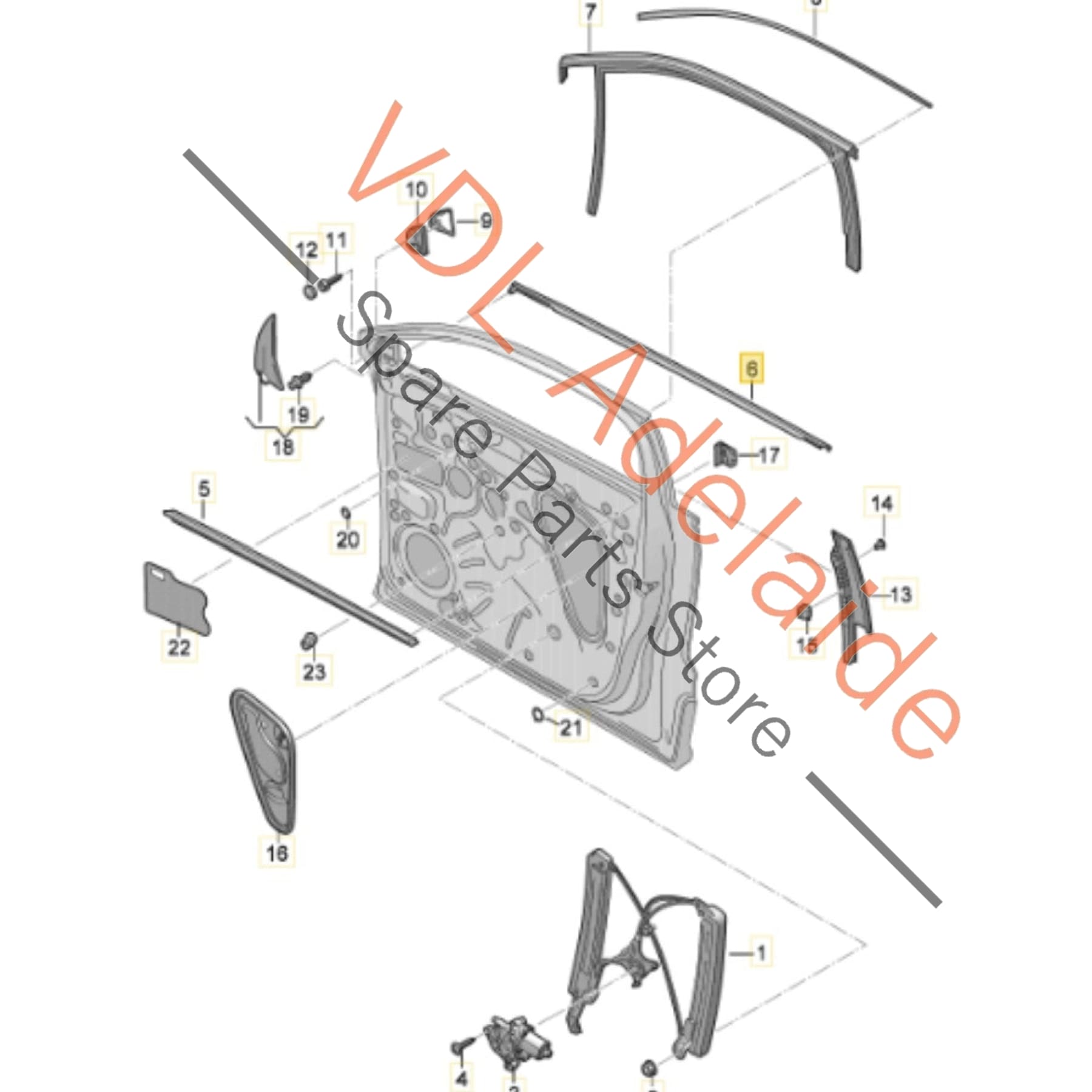 5.76E+49 575837476E 575839475H041 575839476H041 Cupra Ateca Set of 4 Exterior Door Window Aperture Seals Gloss Black Trim 575837475E 041 575839475H 041