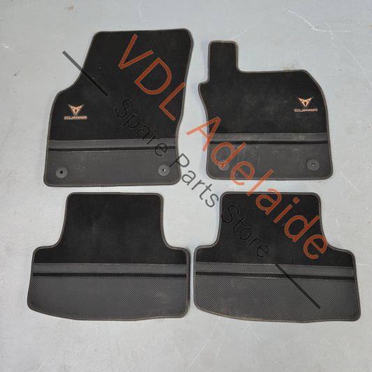 577863011EL0E 577863011E   Cupra Ateca VZX Set of Floor Mats Carpets Black Copper & Carbon