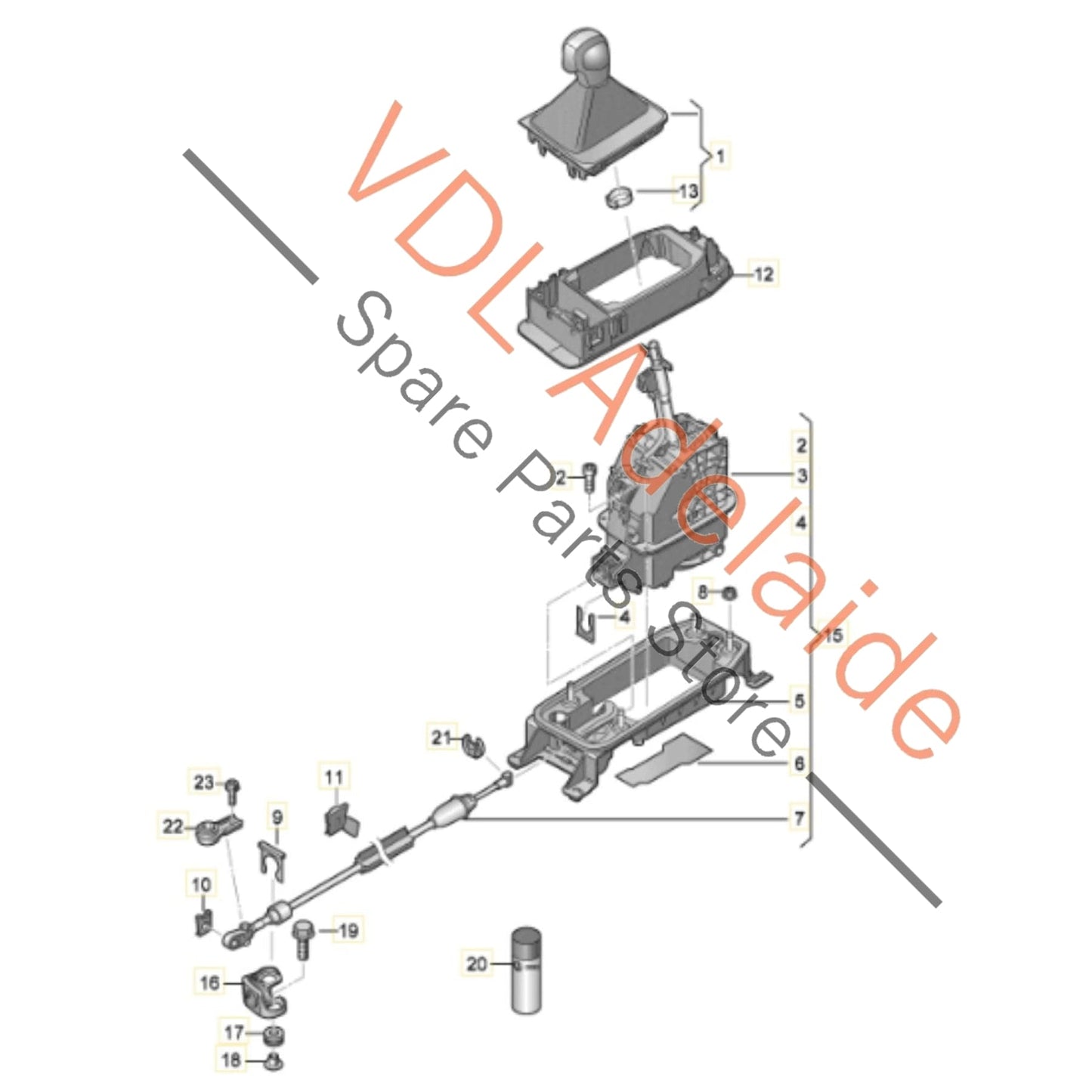 5Q2713023CF 5Q2713025CA   Cupra Ateca Audi Q2 GA Automatic Gear Selector Gearshift Linkage Lever Mechanism 5Q2713023CF 5Q2713025CA