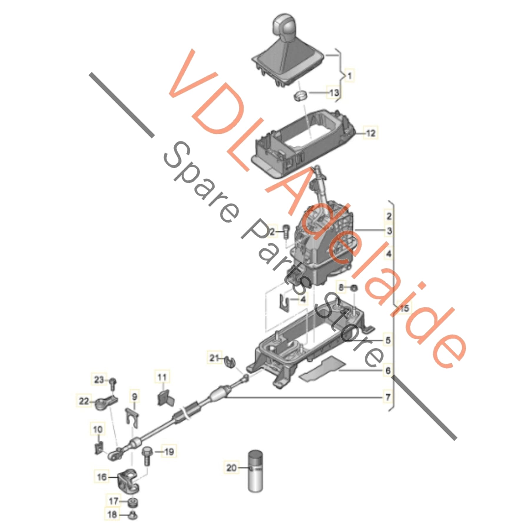 5Q2713023CF 5Q2713025CA   Cupra Ateca Audi Q2 GA Automatic Gear Selector Gearshift Linkage Lever Mechanism 5Q2713023CF 5Q2713025CA