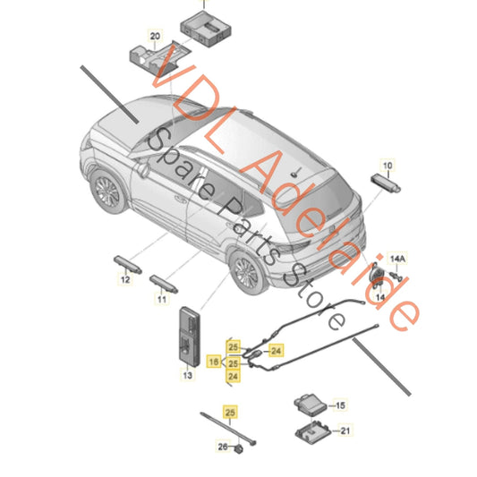 575962253B    Cupra Ateca Keyless Entry Remote Boot Opening Sensor 575962253B Rear Bumper